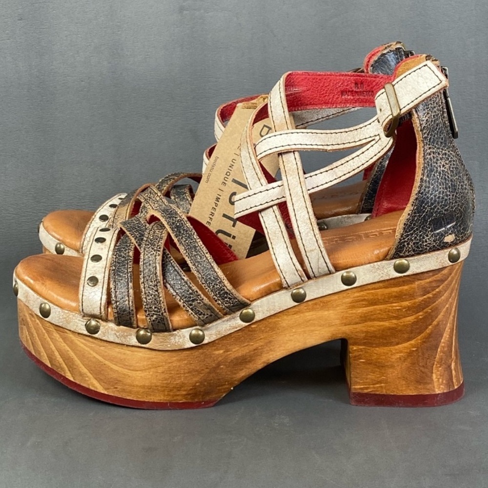 Bed Stu Antonelli Nectar Lux Leather Platform Sandals EUC Size 9 - Picture 7 of 11